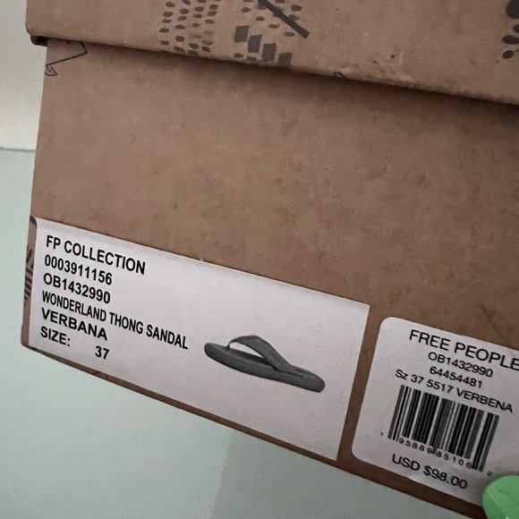 Free People Wonderland Verbena Leather Thong flip flop Sandals Size 7 - Picture 13 of 14